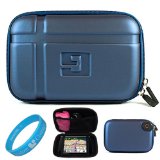 Blue EVA Durable 5.2-inch Protective GPS Carrying Case with Removable Carbineer for TomTom XXL 540TM / 540M / 540S /550 / 550M /550TM 5 inch Portable GPS Navigation System + SumacLife TM Wisdom Courage Wristband